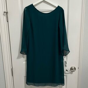 Dressbarn green see-through polyester size 8 dress.